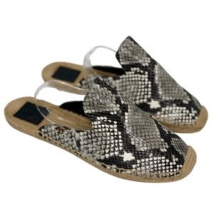 Tory Burch Women's 10M Max Espadrille Slide Mule Flat Shoes Snake Print EUC